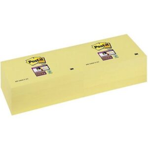 LOT DE 6 NOTES SUPER STICKY STD 90F JAUNE 76 X 127 MM